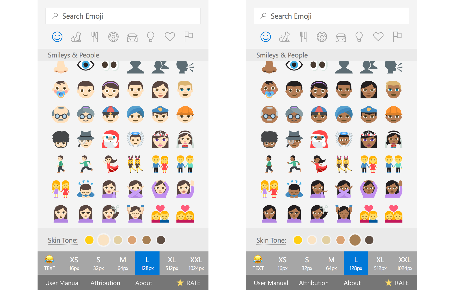 Skin Tone Selection